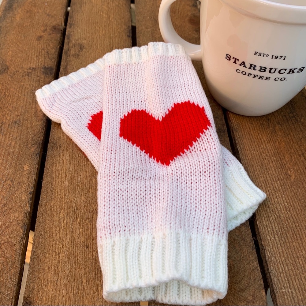 ✨KNIT HEART HAND ARM WARMER FINGERLESS GLOVES